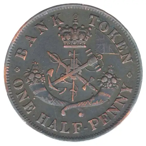 Post Colonial Issues -Private Tokens after Confederation--Copper Company of Upper Canada -copper- 1 Halfpenny