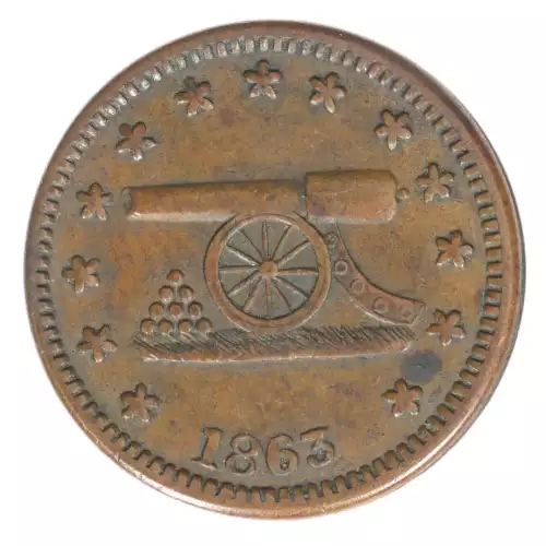 Private Tokens -Civil War Tokens (1860s)-By Composition-Copper or Brass -- 1 Token (2)