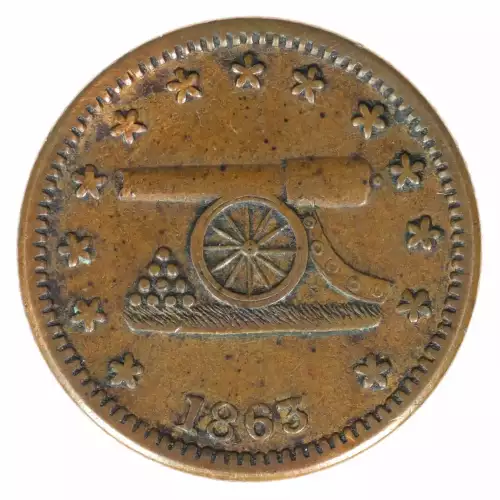 Private Tokens -Civil War Tokens (1860s)-By Composition-Copper or Brass -- 1 Token (2)