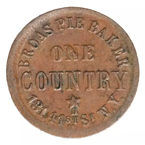 Private Tokens -Civil War Tokens (1860s)-By Composition-Copper or Brass -- 1 Token