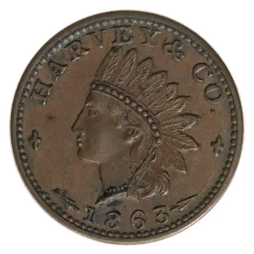 Private Tokens -Civil War Tokens (1860s)-By Composition-Copper or Brass -- 1 Token (2)