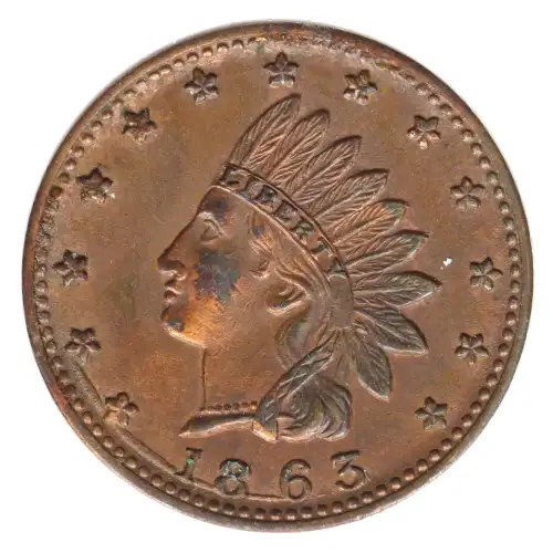 Private Tokens -Civil War Tokens (1860s)-By Composition-Copper or Brass -- 1 Token