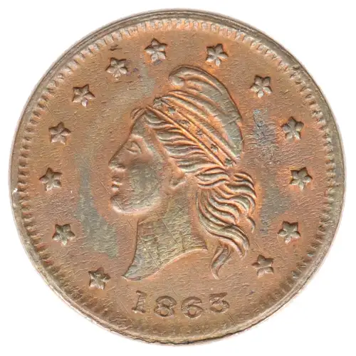 Private Tokens -Civil War Tokens (1860s)-By Composition-Copper or Brass -- 1 Token (2)