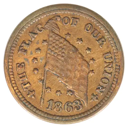 Private Tokens -Civil War Tokens (1860s)-By Composition-Copper or Brass -- 1 Token (2)