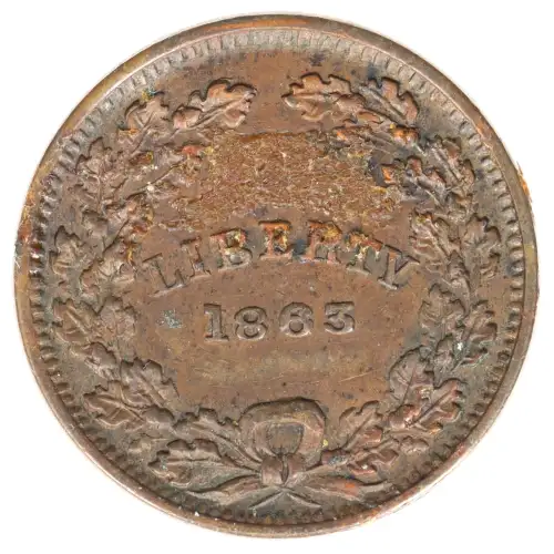 Private Tokens -Civil War Tokens (1860s)-By Composition-Copper or Brass -- 1 Token (2)