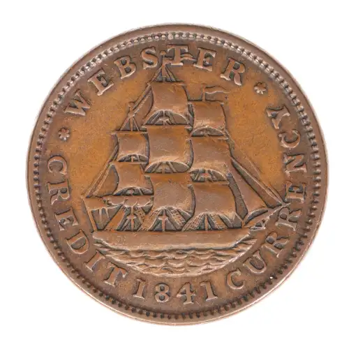 Private Tokens -Hard Times Tokens (1832-1844)-Ship / Lighting Copper -Copper (2)