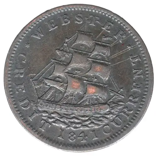 Private Tokens -Hard Times Tokens (1832-1844)-Ship / Lighting Copper -Copper (2)