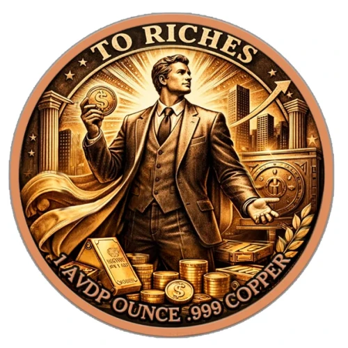 Rags to Riches  1 oz Copper Round