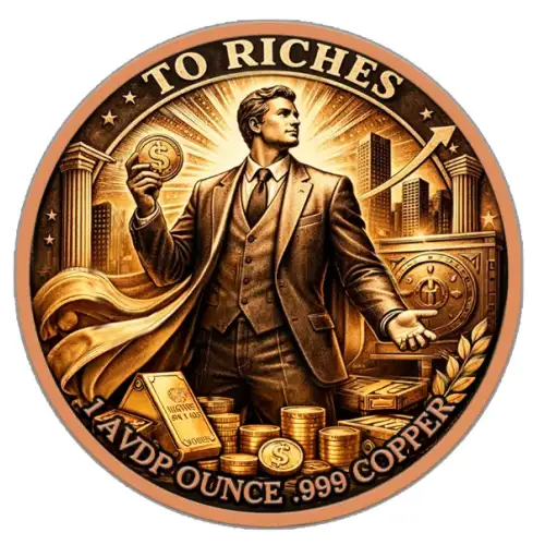 Rags to Riches  1 oz Copper Round