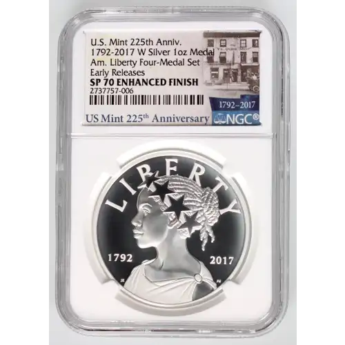 Silver Flowing Hair 230th Anniversary High Relief Medal