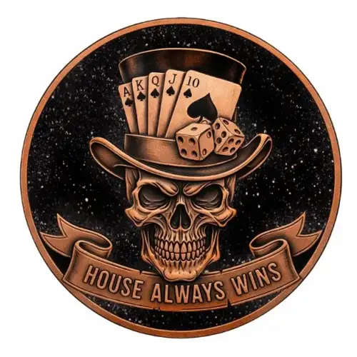 Skull and Spades Colorized  Diamond Dust 1 oz Copper Round