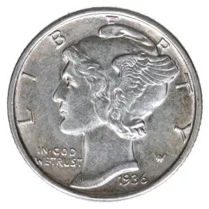 Dimes---Winged Liberty Head or Mercury 1916-1945 -Silver- 1 Dime (2)