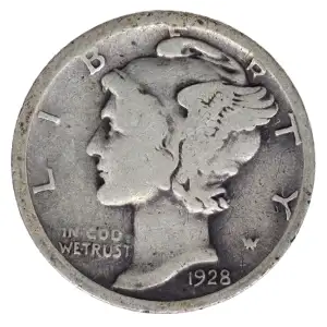 Dimes---Winged Liberty Head or Mercury 1916-1945 -Silver- 1 Dime (2)