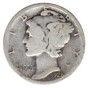 Dimes---Winged Liberty Head or Mercury 1916-1945 -Silver- 1 Dime (2)