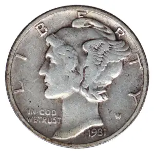 Dimes---Winged Liberty Head or Mercury 1916-1945 -Silver- 1 Dime (2)