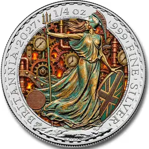 2027 1/4oz British Silver Britannia - Brass Clockwork Edition | CCX
