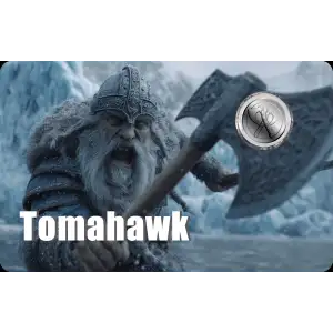 2026 Liberia Viking Tomahawk 1/500 oz Platium Coin in Card