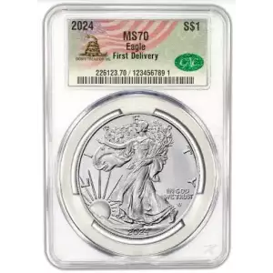 2024 US American Silver Eagle 1 oz CAC MS 70 w/ Don't Tread on Me Label