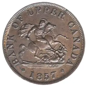 Post Colonial Issues -Private Tokens after Confederation--Copper Company of Upper Canada -copper- 1 Halfpenny (2)