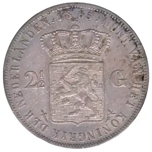 NETHERLANDS Silver 2-1/2 GULDEN