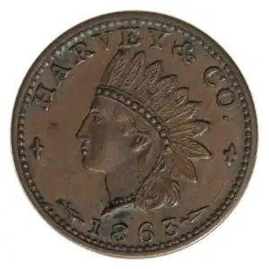 Private Tokens -Civil War Tokens (1860s)-By Composition-Copper or Brass -- 1 Token (2)