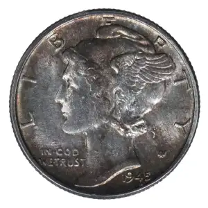 Dimes---Winged Liberty Head or Mercury 1916-1945 -Silver- 1 Dime (2)