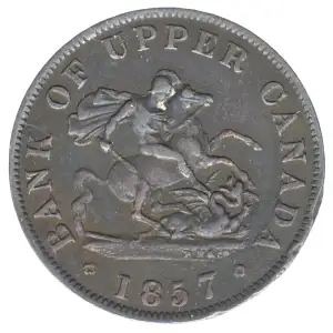 Post Colonial Issues -Private Tokens after Confederation--Copper Company of Upper Canada -copper- 1 Halfpenny (2)