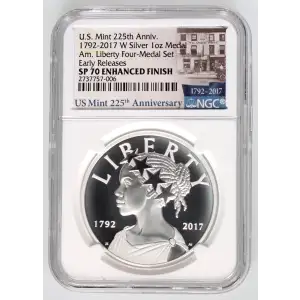 Silver Flowing Hair 230th Anniversary High Relief Medal