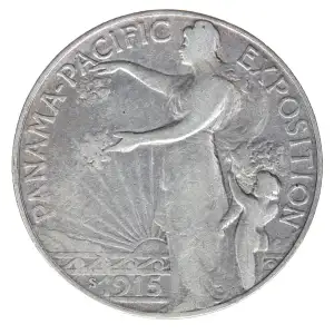 Classic Commemorative Silver--- Panama - Pacific Exposition 1915 -Silver- 0.5 Dollar