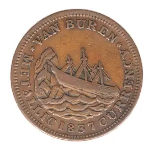 Private Tokens -Hard Times Tokens (1832-1844)-Ship / Lighting Copper -Copper