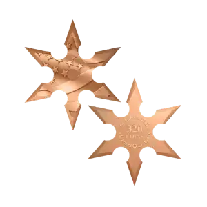 American Flag Ninja Star Shaped 5g Copper Round in Card