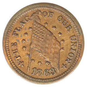 Private Tokens -Civil War Tokens (1860s)-By Composition-Copper or Brass -- 1 Token (2)