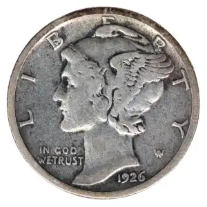 Dimes---Winged Liberty Head or Mercury 1916-1945 -Silver- 1 Dime (2)
