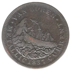 Private Tokens -Hard Times Tokens (1832-1844)-Ship / Lighting Copper -Copper