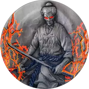 2024 Cameroon Zombified Samurai 2 oz Silver Antiqued UV Coin
