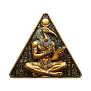 Egyptian Gods Thoth Colorized 24k Gold Gilded 1 oz Copper  (2)