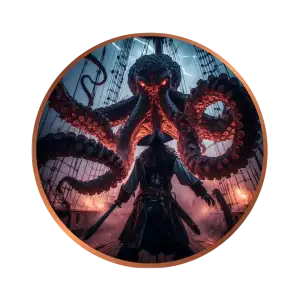 Captain Blackbeard vs. Kraken Colorized 5 oz Copper Medal