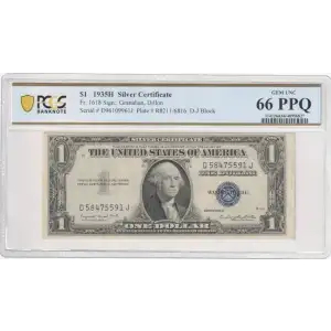 $1 1935-H blue seal. Small Silver Certificates 1618 (2)