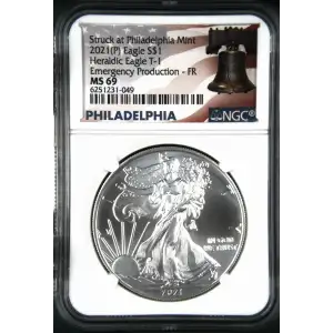 2021(P) Heraldic Eagle T-1 - FR Emergency Production Struck at Philadelphia (2)