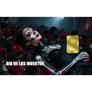 2026 Liberia Dia De Los Muertos Roses 1/1000 oz Gold Coin in Card (2)