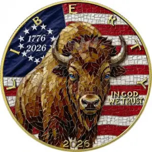 2026 U.S. Eagle Mosaic Bison Edition  1 oz Silver Coin