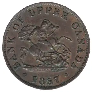 Post Colonial Issues -Private Tokens after Confederation--Copper Company of Upper Canada -copper- 1 Halfpenny