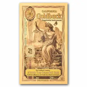 1/4 California Goldback - Aurum Gold Foil Note (24k) - Alpha Series (3)