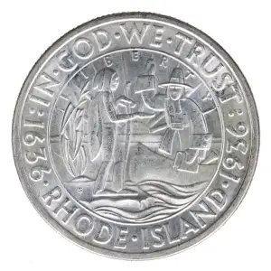 Classic Commemorative Silver--- Providence, Rhode Island, Tercentenary 1936 -Silver- 0.5 Dollar (2)