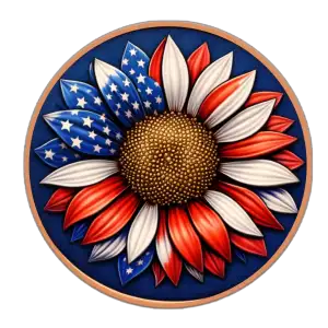 Freedom Flower Colorized  5 oz Copper Round