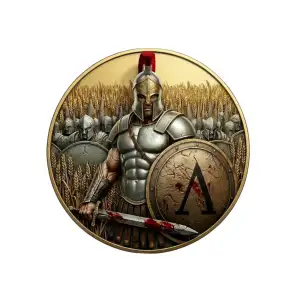 Historic Warriors Spartan Army 24k Gilded 5 oz Copper Medal (2)