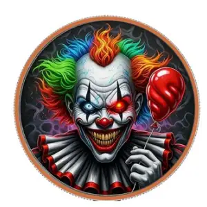 Dark Circus Colorized 1 oz Copper Round in Card  (2)