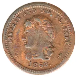 Private Tokens -Civil War Tokens (1860s)-By Composition-Copper or Brass -- 1 Token (2)