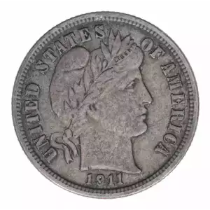 Dimes---Barber or Liberty Head 1892-1916 -Silver- 1 Dime (2)
