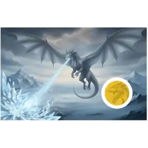 Ice Dragon 1/1000 oz Gold Round in Card